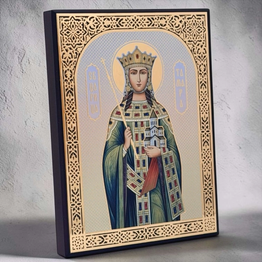 Икона Св. Царица Тамара 19х14 см. материал дерево