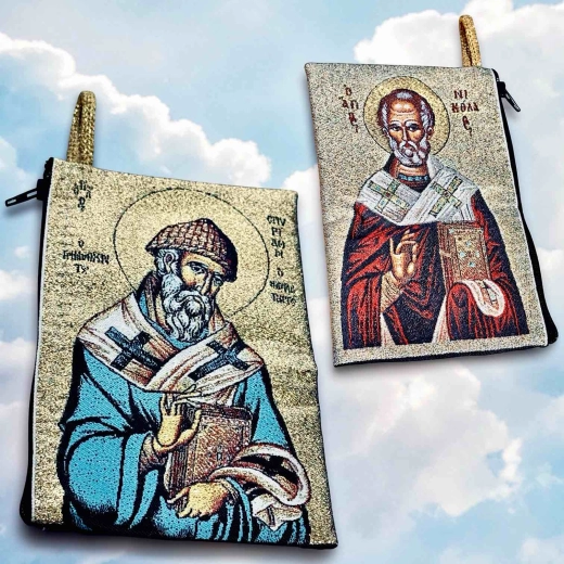 Гаманець з образом Святого Спиридона Триміфунтського і Святого Миколая 10х15 см.