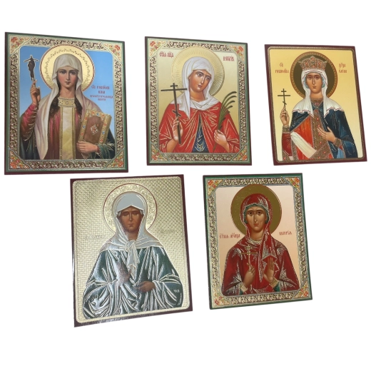 Литография 10х12 Женские имена тинение золотом, лак. 