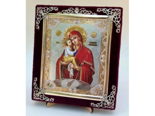 Икона С бархат 13х15 (с украшением)