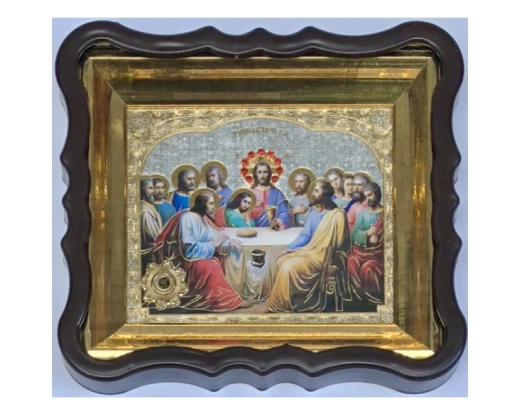 Ікона в фігурному кіоті з пластмасси 15х18 з капсулою ладану пара