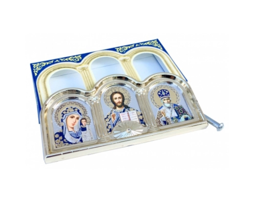 Икона триптих на подставке пластм.(11х6см) ВР