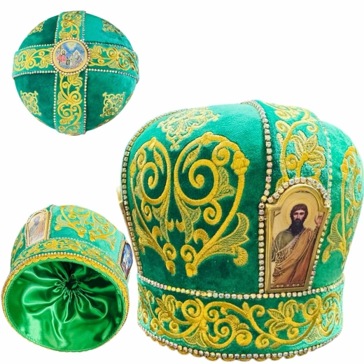 Митра оксамит вишита стрази 59 розмір